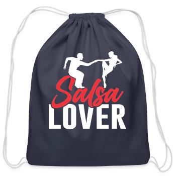 Salsa Lover Latin Dancer Dancing Dance - Cotton Drawstring Bag - navy - Front