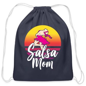 Salsa Mom Latin Dance Dancer Dancing - Cotton Drawstring Bag - navy - Front