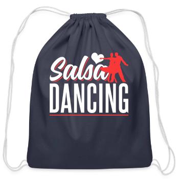 Salsa Dancing Latin Dance Dancer - Cotton Drawstring Bag - navy - Front