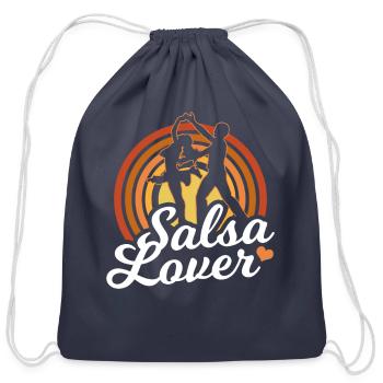 Salsa Lover Dancer Dancing Dance Latin - Cotton Drawstring Bag - navy - Front