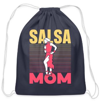 Salsa Mom Latin Dancing Dance Dancer - Cotton Drawstring Bag - navy - Front
