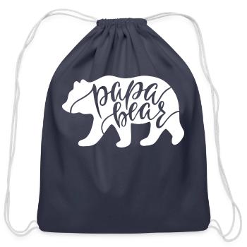 Papa Bear - Cotton Drawstring Bag - navy - Front