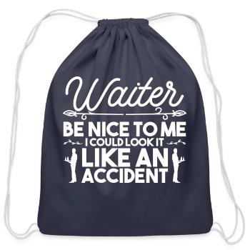 Bartender Tip Serve Waiter love - Cotton Drawstring Bag - navy - Front