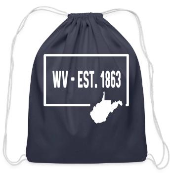 West Virginia Wv - Home Hometown Vacation Travel - Cotton Drawstring Bag - navy - Front