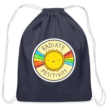 Radiate positivity - Cotton Drawstring Bag - navy - Front