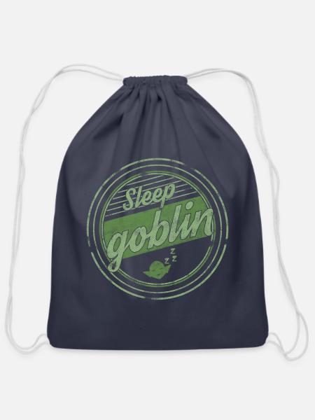 Sleep Goblin - Cotton Drawstring Bag - navy