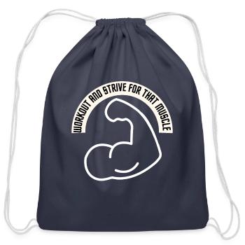 Strive for Strength - Cotton Drawstring Bag - navy - Front