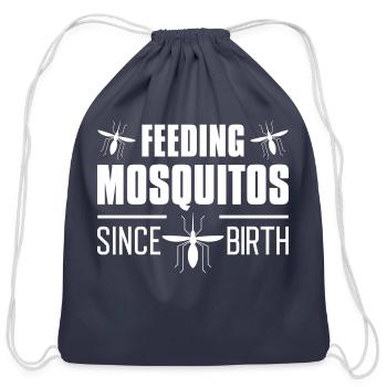 Feeding Mosquitos Since Birth - Cotton Drawstring Bag - navy - Front