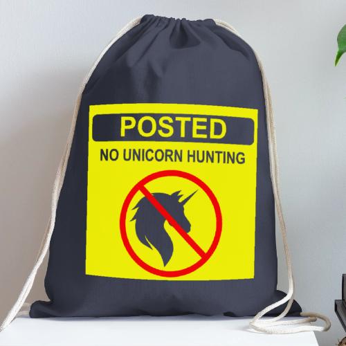 Posted Unicorn Hunting (open) - Cotton Drawstring Bag