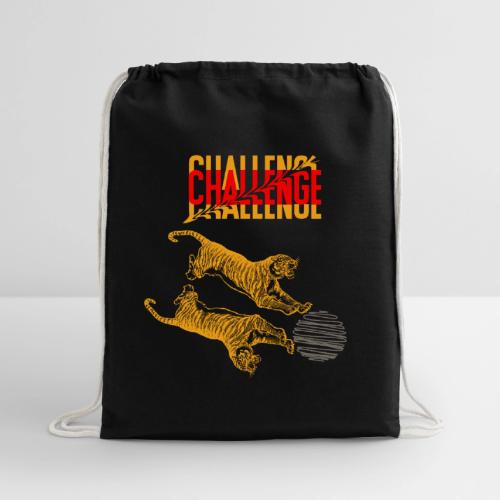 Double tiger fashion, jungle feline animals. - Cotton Drawstring Bag