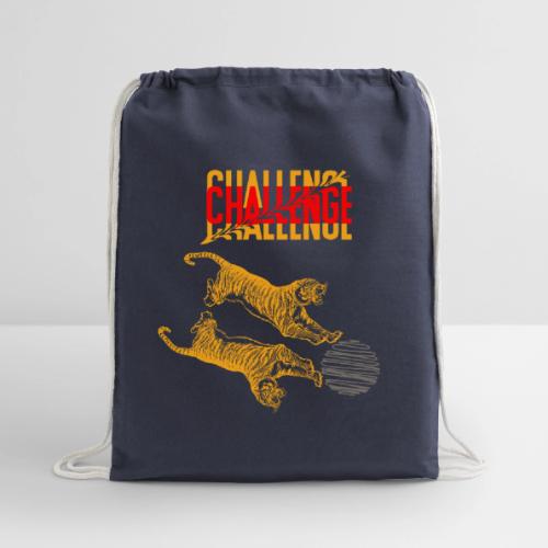 Double tiger fashion, jungle feline animals. - Cotton Drawstring Bag