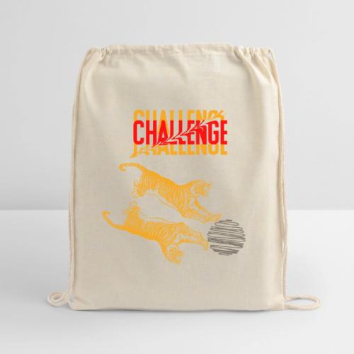 Double tiger fashion, jungle feline animals. - Cotton Drawstring Bag
