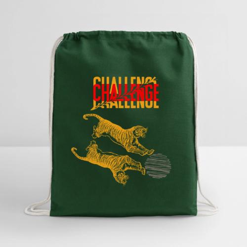 Double tiger fashion, jungle feline animals. - Cotton Drawstring Bag