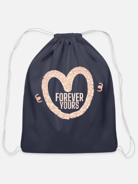 forever yours - Cotton Drawstring Bag - navy