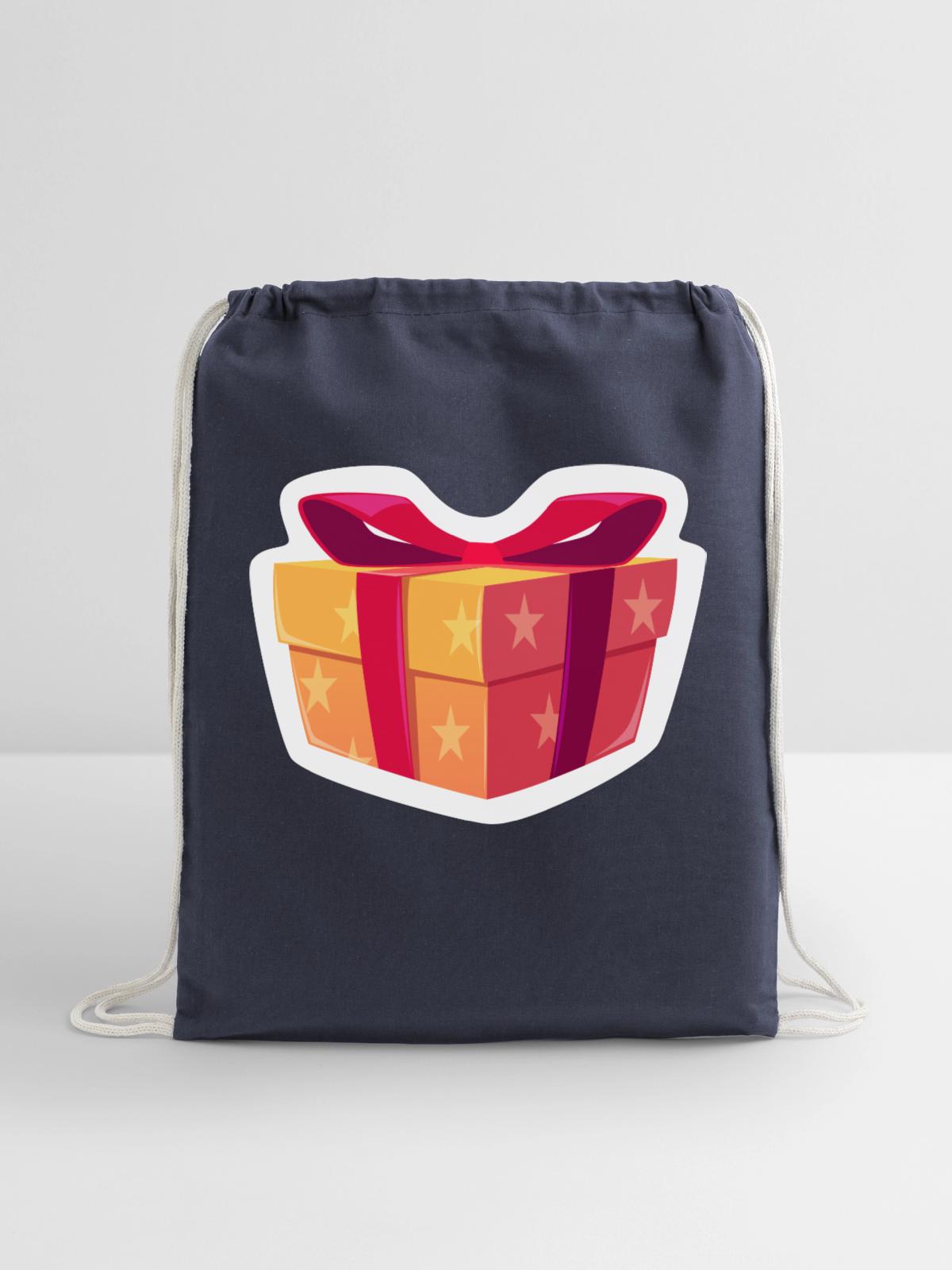 Christmas Surprise - Cotton Drawstring Bag - navy - Front