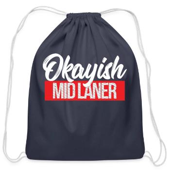 Okayish Mid Laner - Cotton Drawstring Bag - navy - Front