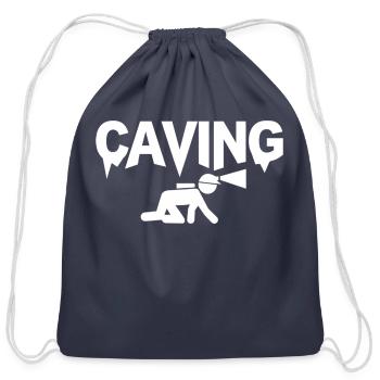 Caving lunking - Cotton Drawstring Bag - navy - Front