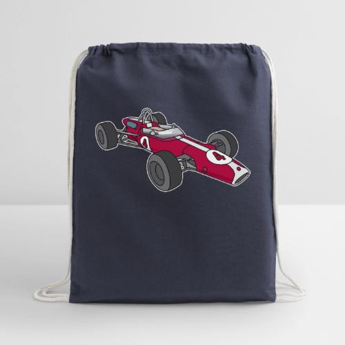 Red racing car, racecar, sportscar - Cotton Drawstring Bag