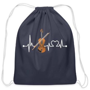 Viola Heartbeat Funny Love For Music Orchestra - Cotton Drawstring Bag - navy - Front