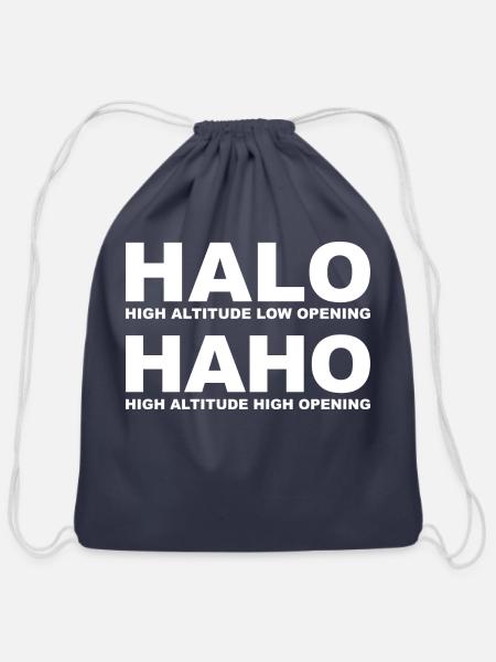 Mod6 HALO Military Freefall Parachutist aesthetic - Cotton Drawstring Bag - navy
