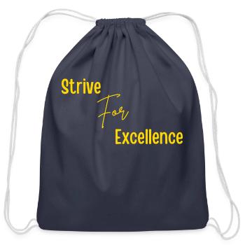 Strive for Excellence Gold - Cotton Drawstring Bag - navy - Front