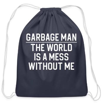Funny Garbage Man Garbage Man Definition - Cotton Drawstring Bag - navy - Front