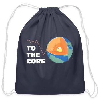 Earth Core An Open Earth Illustration With The - Cotton Drawstring Bag - navy - Front