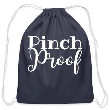 St Patricks Day Pinch Proof - Cotton Drawstring Bag - navy - Front