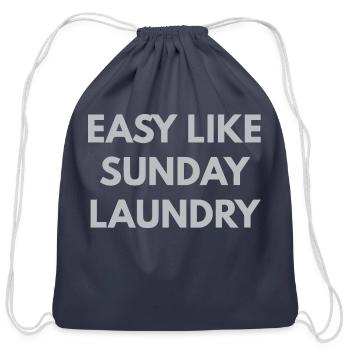 Easy Like Sunday Laundry - Cotton Drawstring Bag - navy - Front