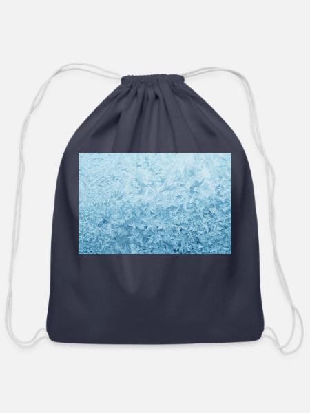 blue water - Cotton Drawstring Bag - navy