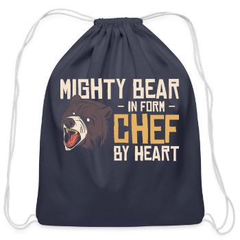 Chef Beast Animal Lover Bear Cooking Meals - Cotton Drawstring Bag - navy - Front