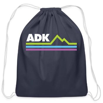 Adk Adirondac Moains Ny Stripes - Cotton Drawstring Bag - navy - Front
