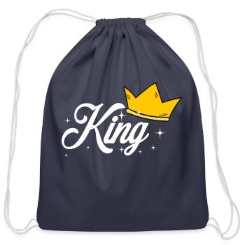 King - Cotton Drawstring Bag - navy - Front