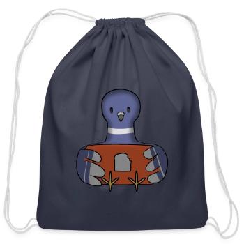 Screen Time Pigeon - Cotton Drawstring Bag - navy - Front