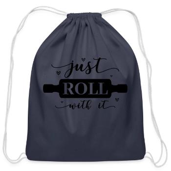 just roll with it - Cotton Drawstring Bag - navy - Front