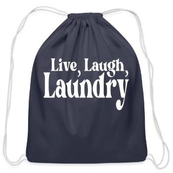 Live Laugh Laundry Laundry - Cotton Drawstring Bag - navy - Front