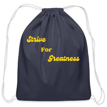 Strive for Greatness Gold - Cotton Drawstring Bag - navy - Front