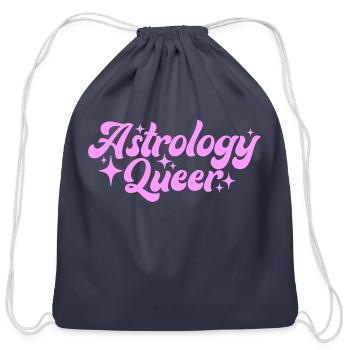 Astrology Queer - Cotton Drawstring Bag - navy - Front