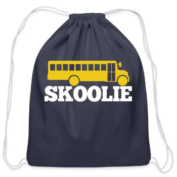 Skoolie green - Cotton Drawstring Bag - navy - Front