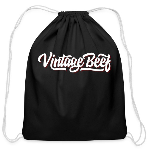 VintageBeef Banner White - Cotton Drawstring Bag