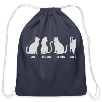 funny cats - Cotton Drawstring Bag - navy - Front