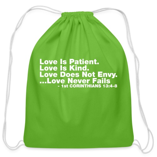 Love Bible Verse - Cotton Drawstring Bag