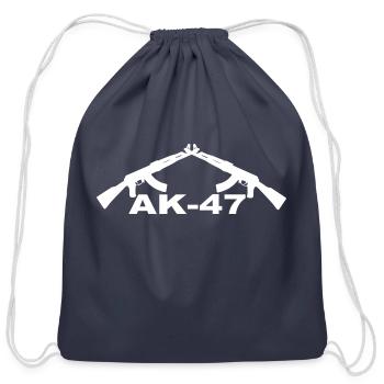 Ak47 - Kalashnikov - Cotton Drawstring Bag - navy - Front