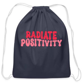radiate positivity - Cotton Drawstring Bag - navy - Front