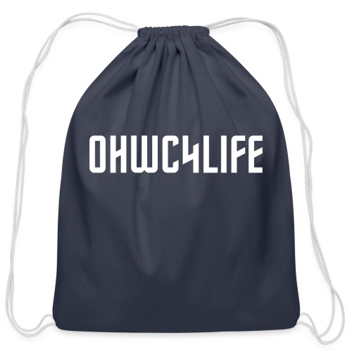 OHWC4LIFE text WH-NO-BG - Cotton Drawstring Bag