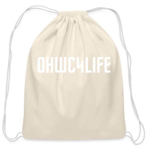 OHWC4LIFE text WH-NO-BG - Cotton Drawstring Bag