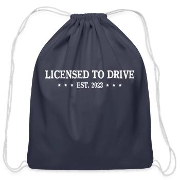 Licensed To Drive - Cotton Drawstring Bag - navy - Front