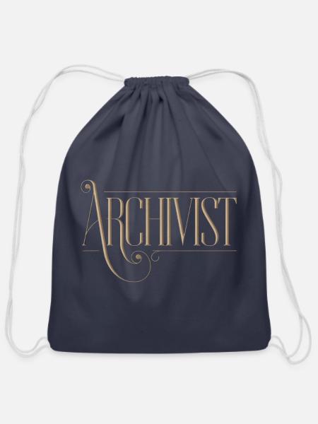 archivist - Cotton Drawstring Bag - navy