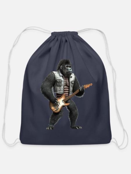 Gorilla Guitarfare - Cotton Drawstring Bag - navy