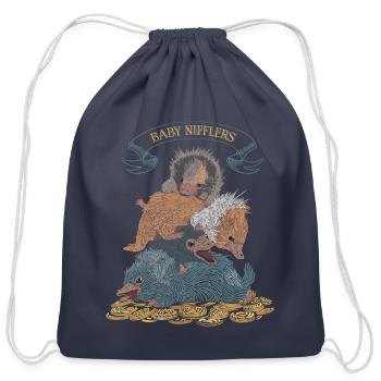 Fantastic Beasts Baby Nifflers - Cotton Drawstring Bag - navy - Front